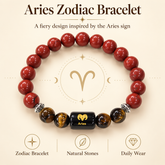 Aries (मेष राशि) Zodiac Red Jasper & Tiger Eye 8mm Bracelet