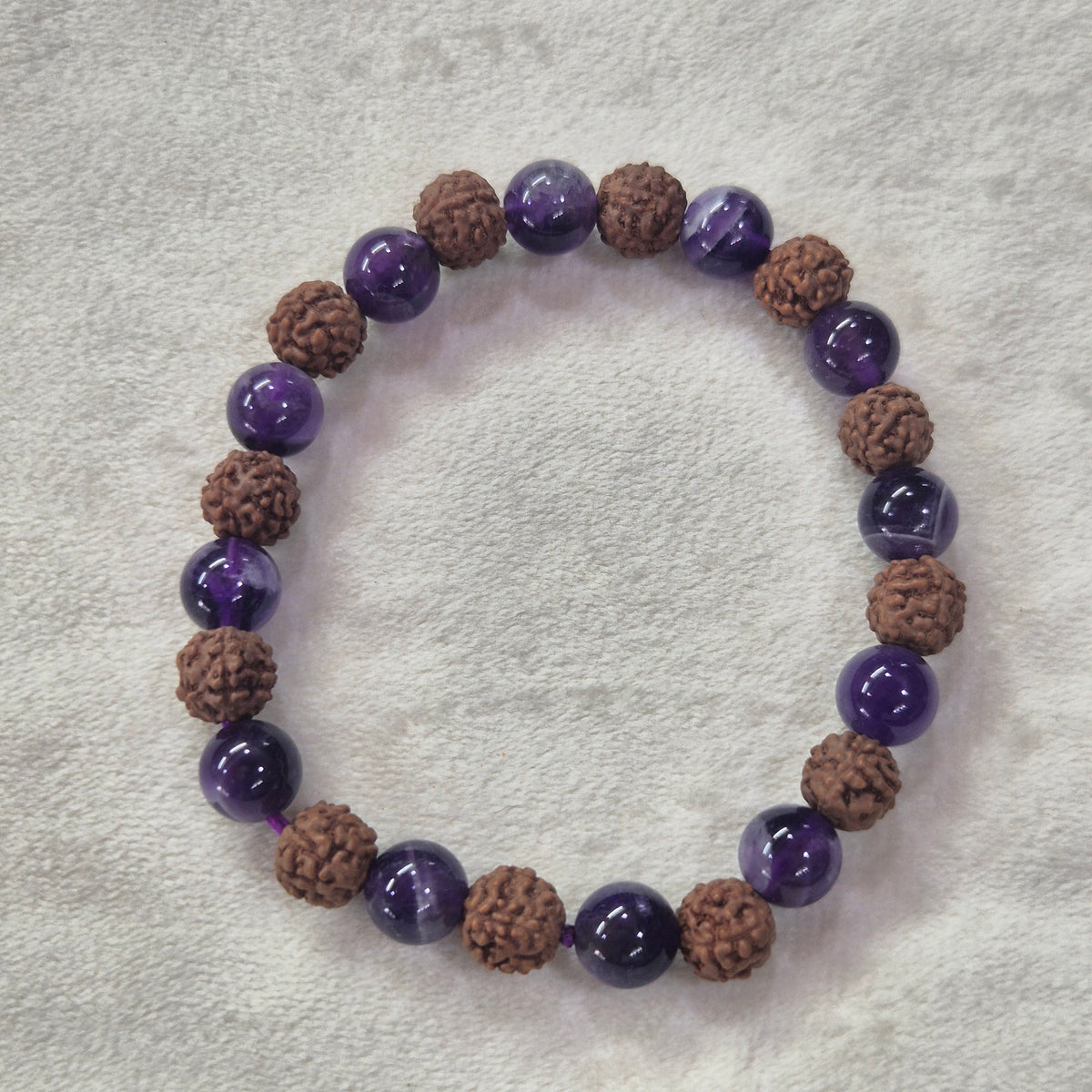 Amethyst and Rudrksha Beads Bracelet  Men-Woman8