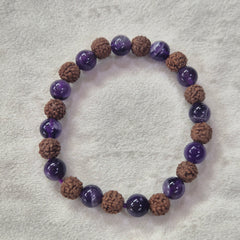 Amethyst and Rudrksha Beads Bracelet  Men-Woman8