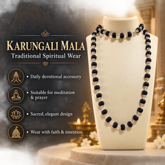 Karungali Mala ( Silver-Plated ) (Ebony Wood Mala) – Traditional Spiritual & Protective Mala