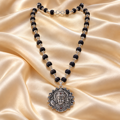 Karungali Mala ( Silver-Plated ) (Ebony Wood Mala) – Traditional Spiritual & Protective Mala