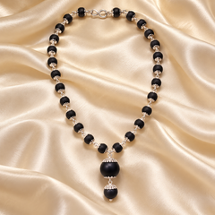 Karungali Mala ( Silver-Plated ) (Ebony Wood Mala) – Traditional Spiritual & Protective Mala