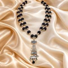 Karungali Mala ( Silver-Plated )  (Ebony Wood Mala) – Traditional Spiritual & Protective Mala