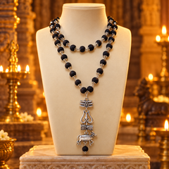 Karungali Mala ( Silver-Plated )  (Ebony Wood Mala) – Traditional Spiritual & Protective Mala
