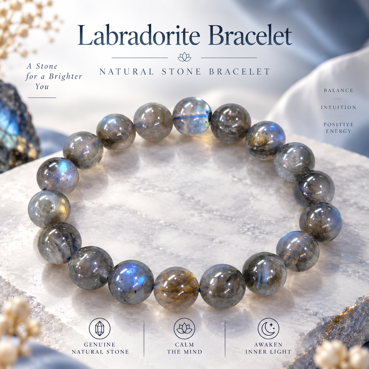 Labradorite Bracelet | Premium Quality| Natural Gemstone Bracelet