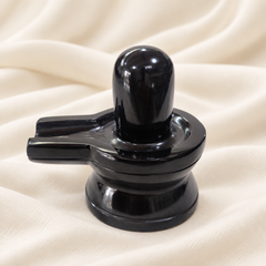 Black Agate Shivling – Natural Polished Stone Shiva Lingam for Puja