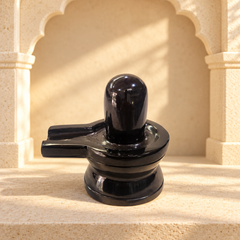 Black Agate Shivling – Natural Polished Stone Shiva Lingam for Puja