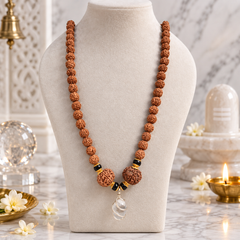 5 Mukhi + Sphatik Lingam mala