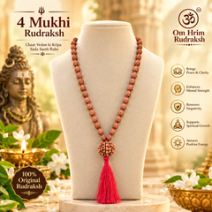 4 Mukhi Nepali Rudraksha + 5 Mukhi Indonesian Rudraksha Mala Combination