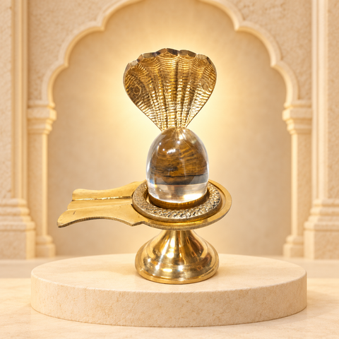 Sphatik Shivling With Brass Jalhari