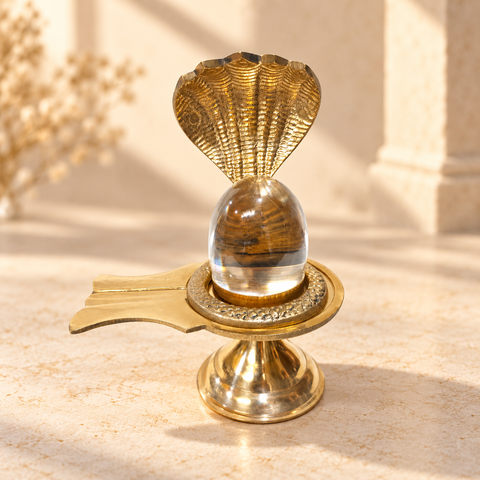 Sphatik Shivling With Brass Jalhari