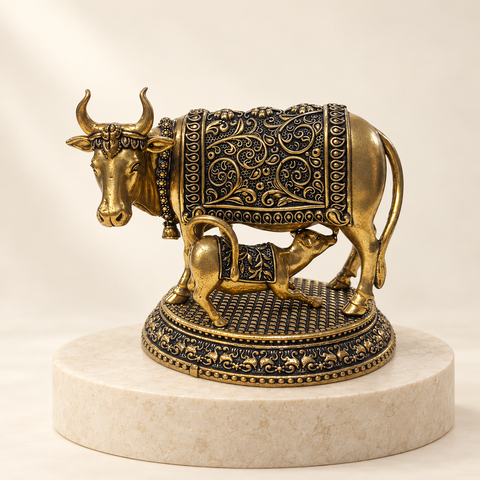Cow with Calf ( Kamdhenu) Brass