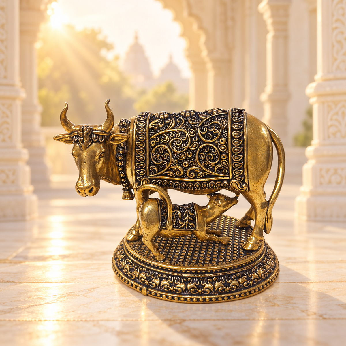 Cow with Calf ( Kamdhenu) Brass
