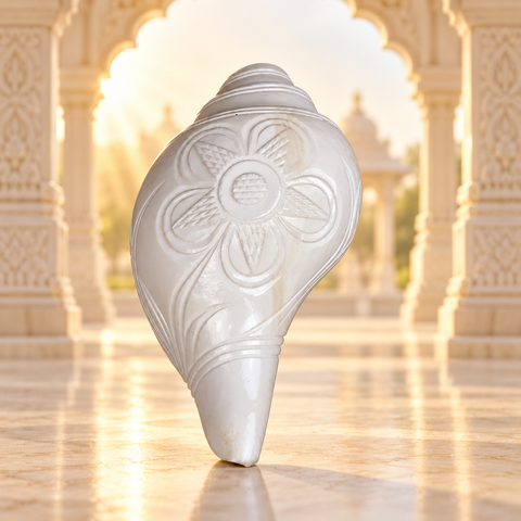 Blowing Shankh Vamavarti (Carving)
