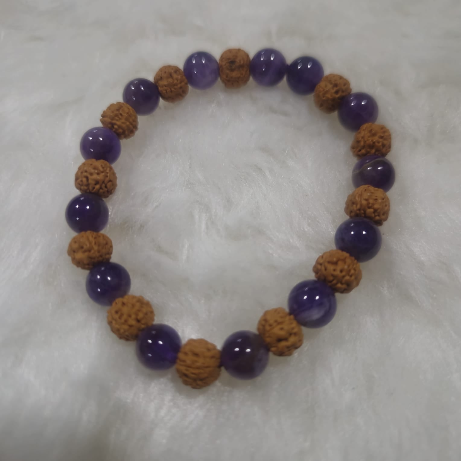 Amethyst and Rudrksha Beads Bracelet  Men-Woman8
