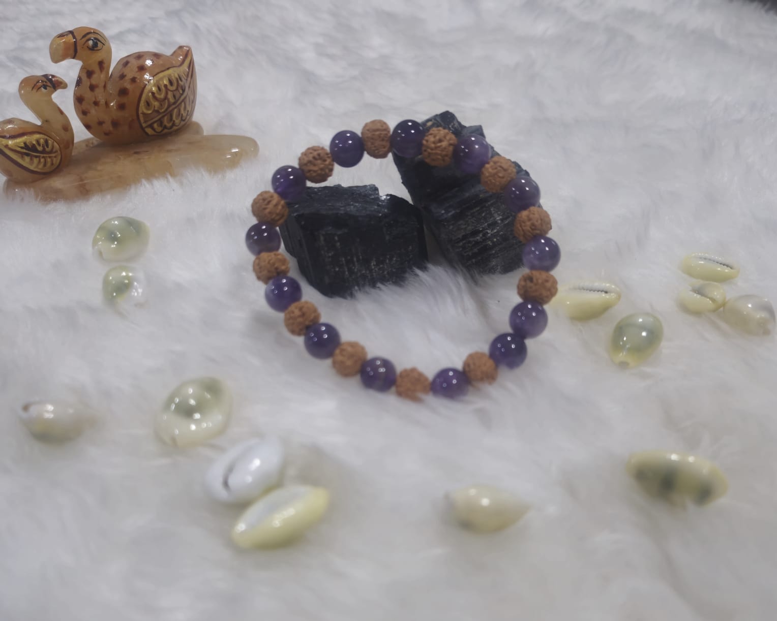 Amethyst and Rudrksha Beads Bracelet  Men-Woman8