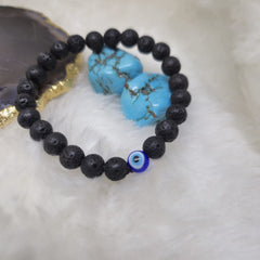 Lava + Evil Eye Bracelet