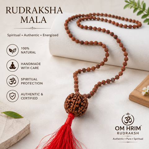6 Mukhi Nepali Rudraksha + 5 Mukhi Indonesian Rudraksha Mala Combination